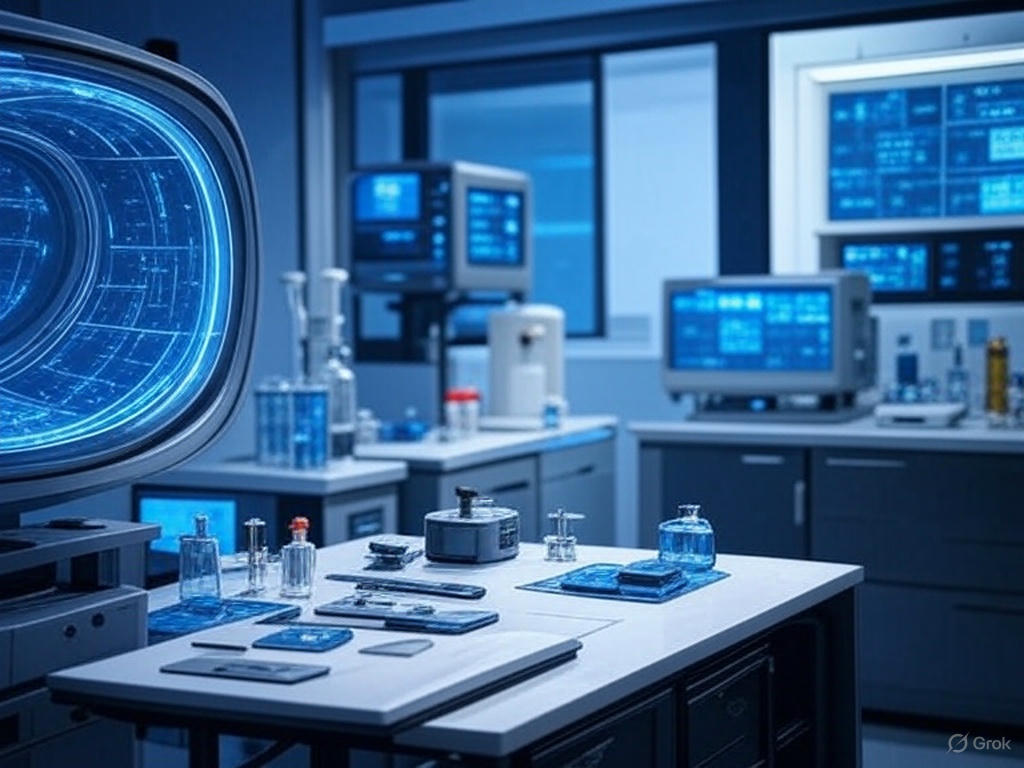 Advanced research laboratory with medical equipment